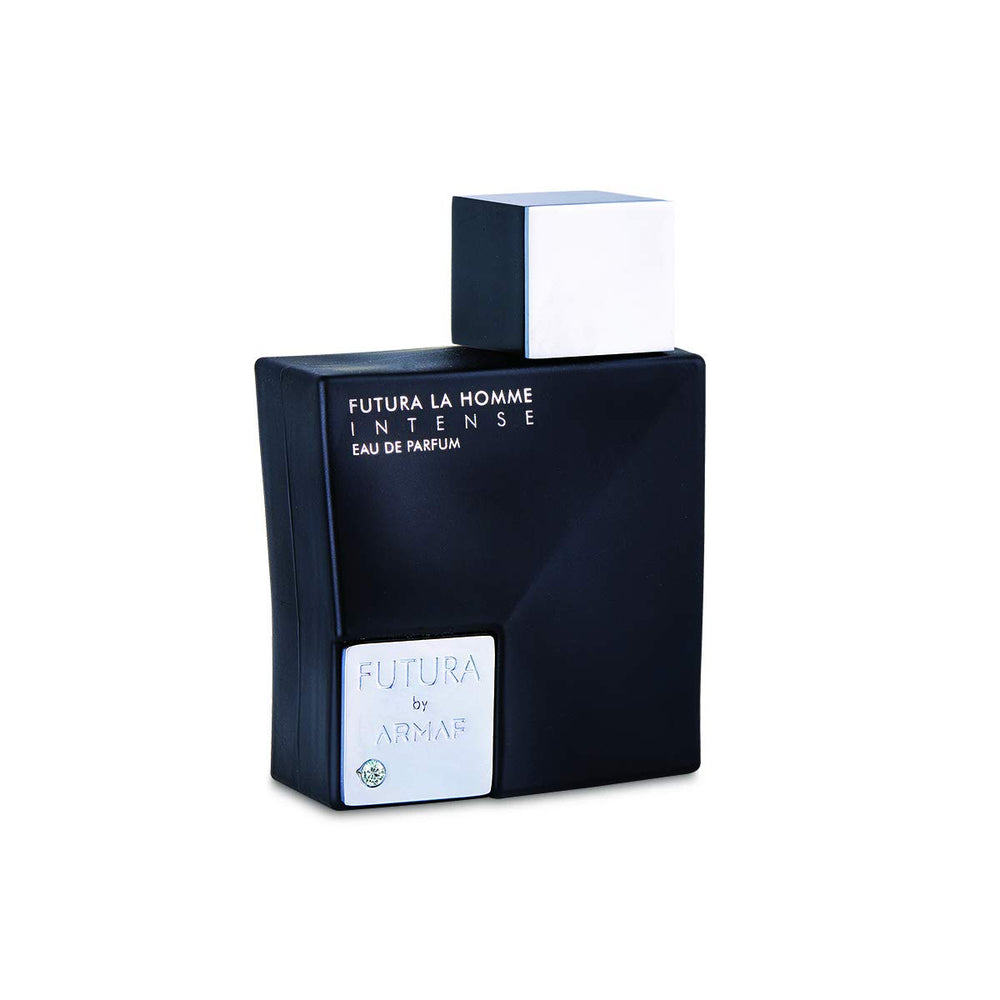 Armaf Futura La Homme Intense bottle showcases a bold woody-spicy profile for daily wear