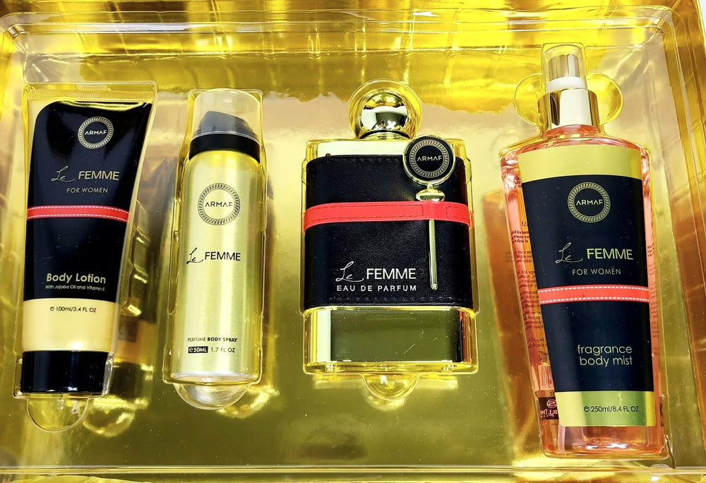 Armaf Le Femme body lotion tube, silky hydration for smooth, fragrant skin.