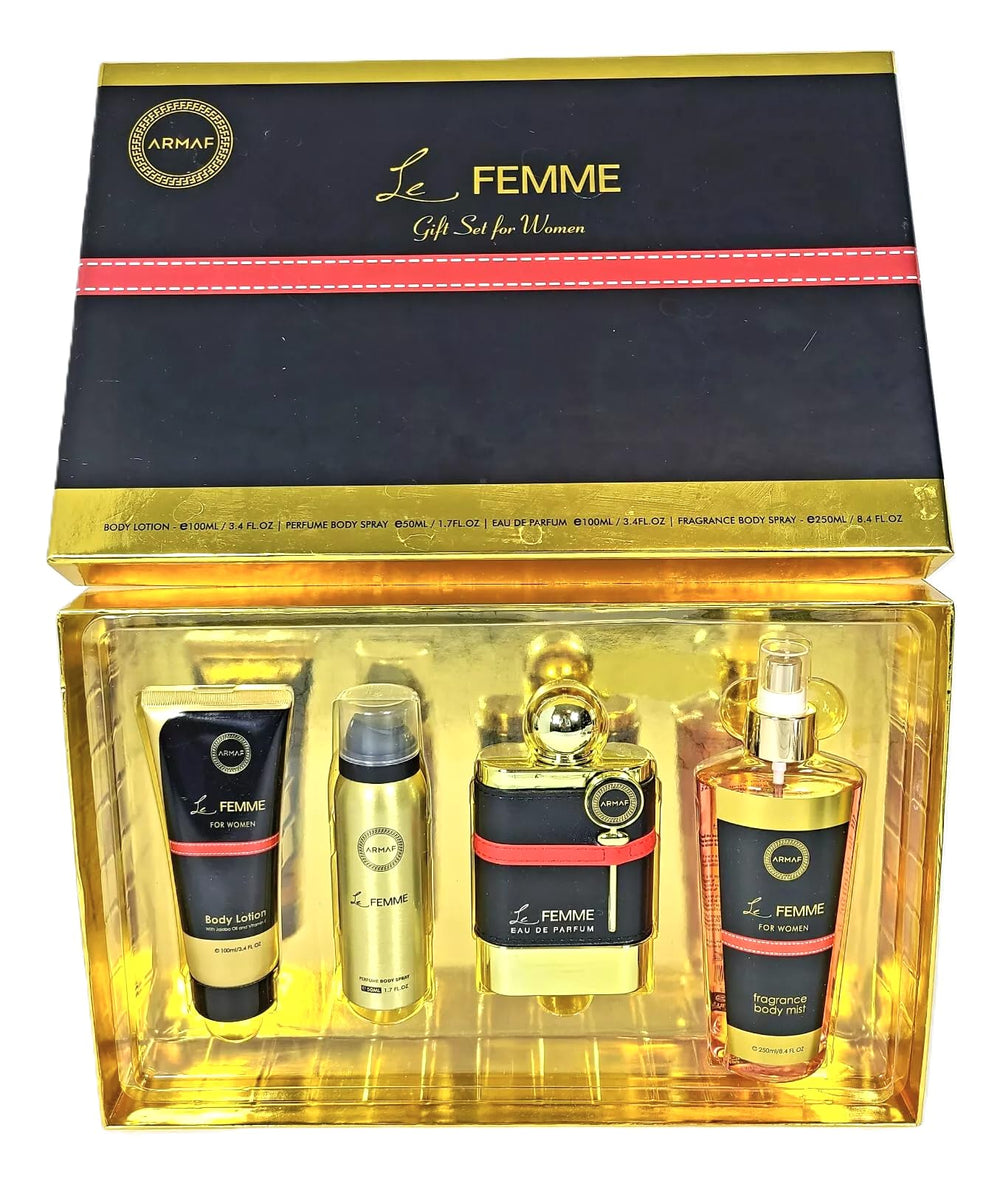Armaf Le Femme body spray bottle, quick refresh for on-the-go scent.