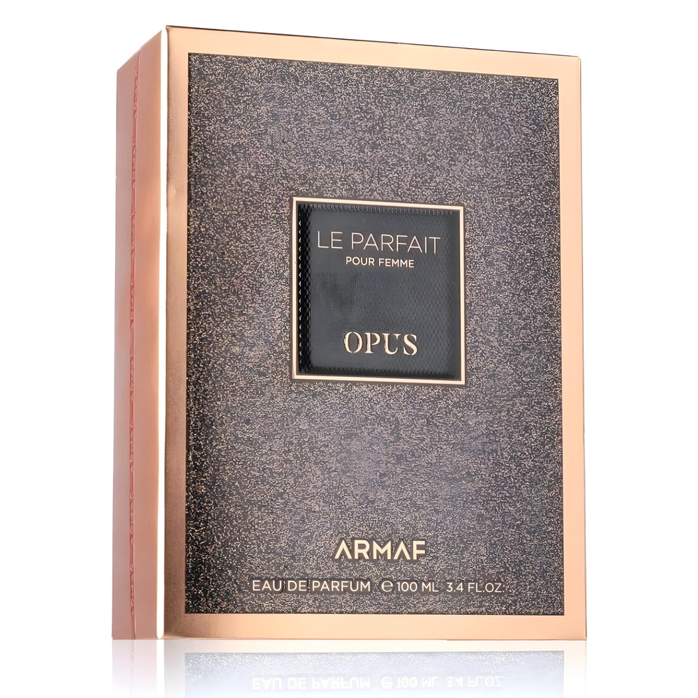 Armaf Le Parfait Opus base notes warmth; lasting all-day presence.
