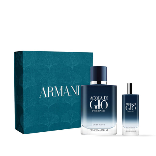 Armani Beauty Acqua di Giò Profondo bottle front view highlighting fresh aquatic character for men.