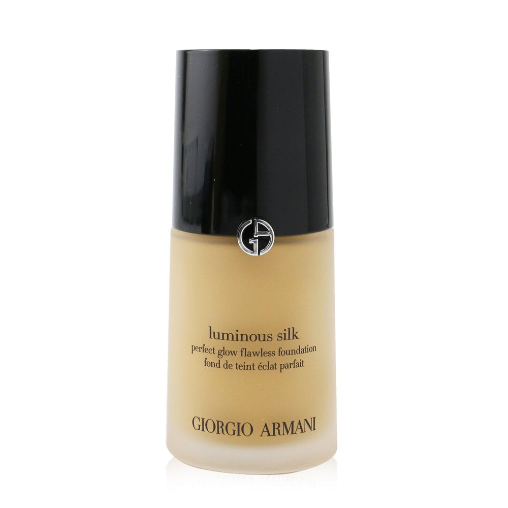 Armani Beauty Luminous Silk Foundation 5.75 shade swatches on arm for shade match.
