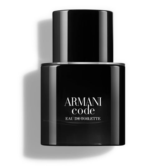 Armani Code bottle front shows ambery-woody profile for confident daytime wear