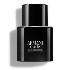 Armani Code bottle front shows ambery-woody profile for confident daytime wear
