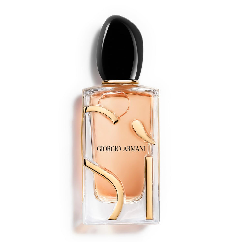 Armani Sì EDP bottle front view shows elegant design and refillable option for eco-conscious shoppers.
