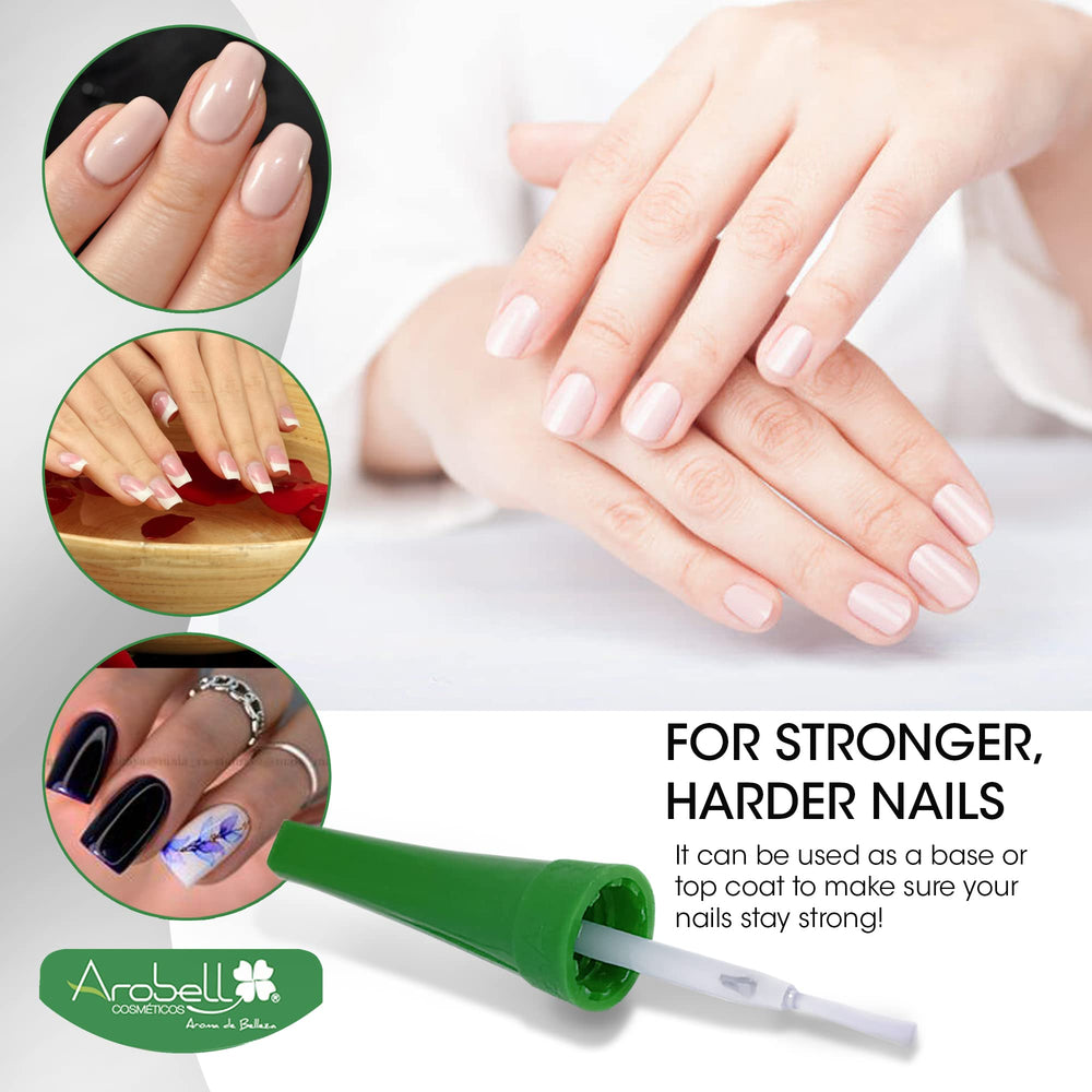 Arobell Iron Nail Hardener top coat use during color design.
