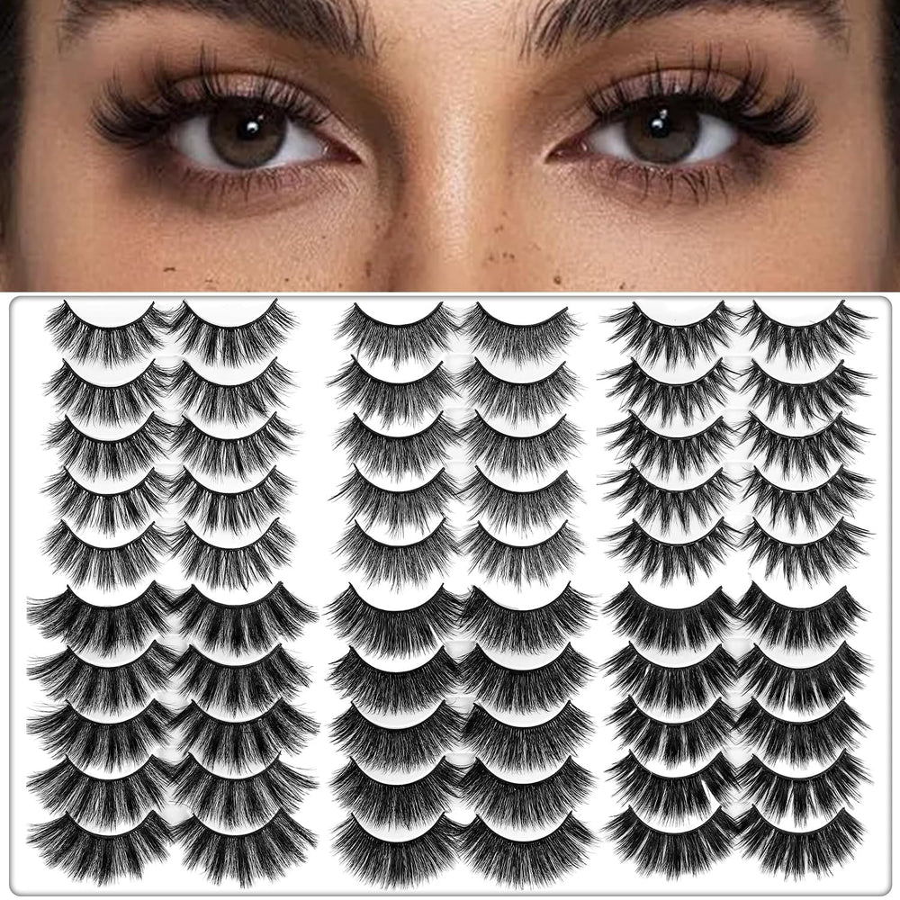AROIC 30-pairs false eyelashes kit with six styles for versatile looks.