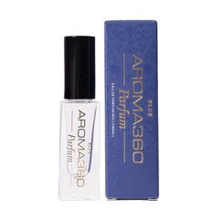 Aroma360 Parfum bottle close-up highlighting amber-santal-iris-oud notes for lasting impact.