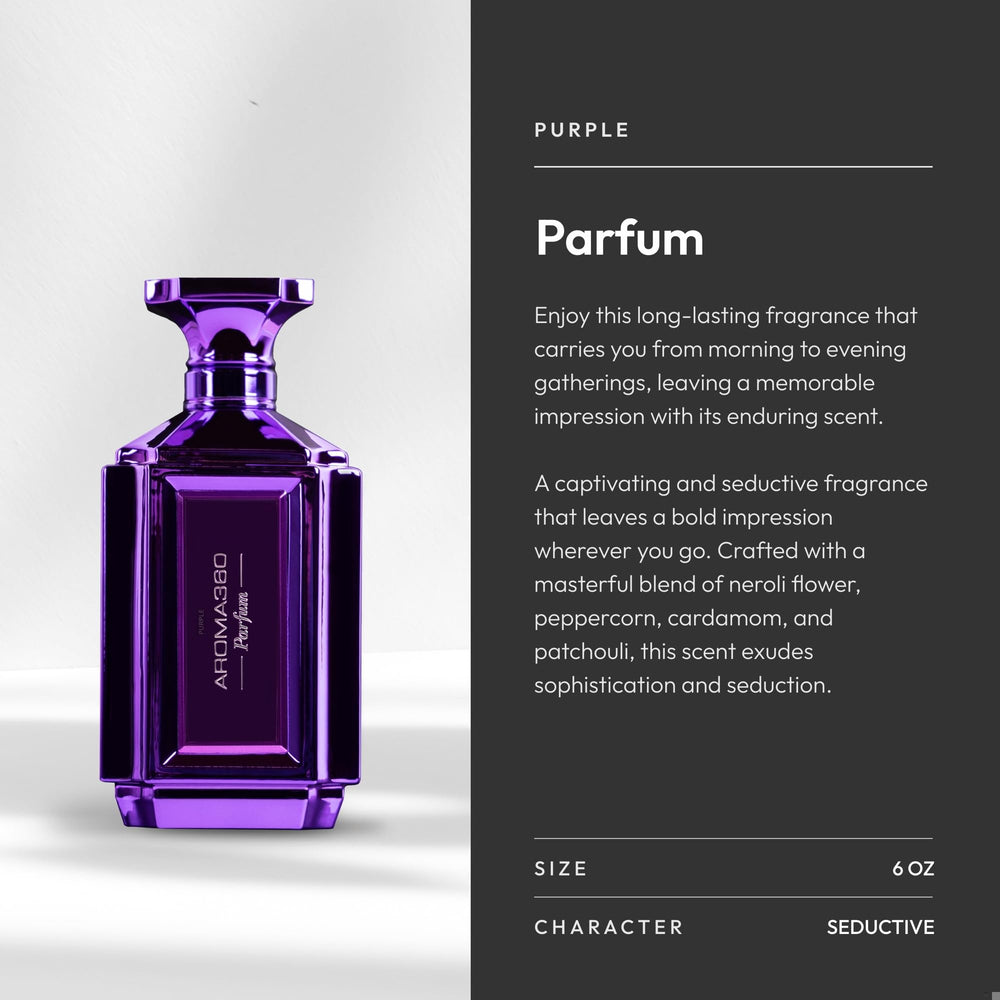 Aroma360 purple packaging evokes ethical luxury for everyday self-care.