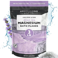 Aromasong RAW bath flakes crystals indicate premium Dead Sea minerals