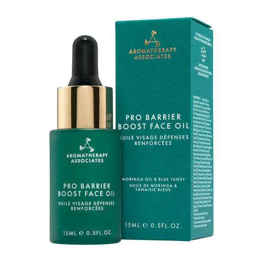 Aromatherapy Associates Pro Barrier Boost Face Oil bottle for daily hydration.