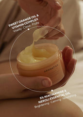 AROMATICA Glow Vita Goodnight Cream application on face and neck with even coverage.