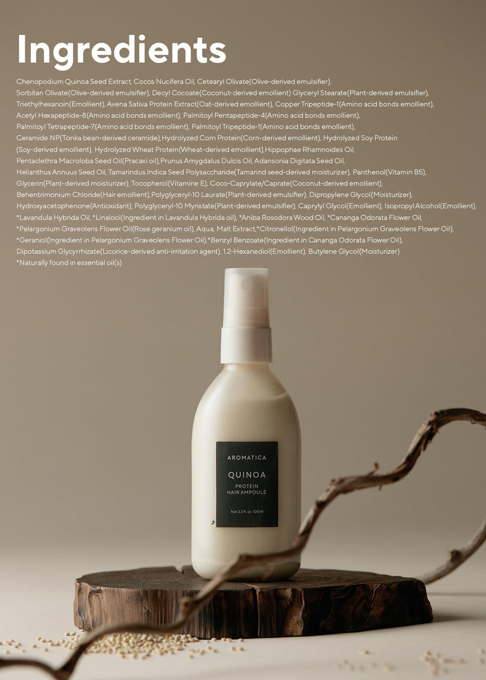 Hair with dewy, smooth finish after applying ARomATICA ampoule