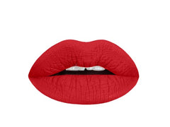 Aromi Flamenco Red lipstick tube close-up showing rich true red color for bold looks.