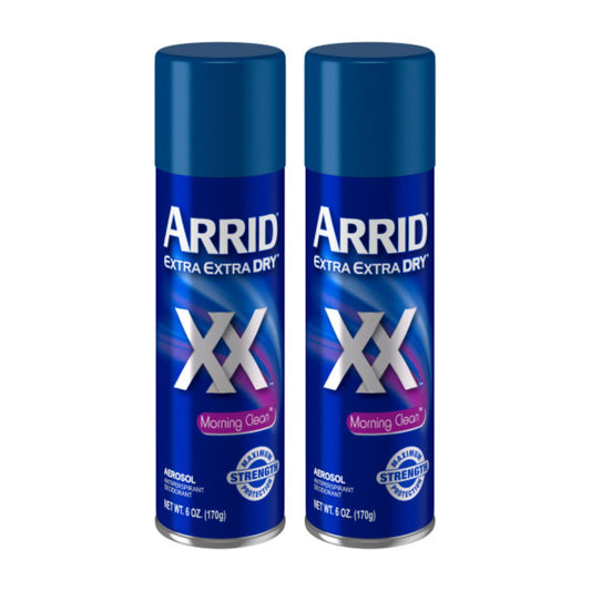 Arrid Morning Clean aerosol bottle for all day protection and quick dry application.