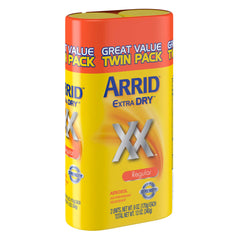 Arrid XX Extra Dry branding conveys long-lasting freshness.