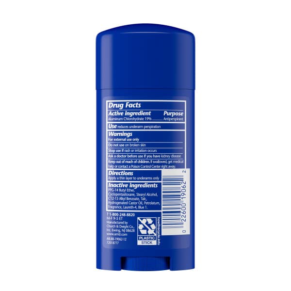 Arrid XX Extra Extra Dry label back close-up with protection details