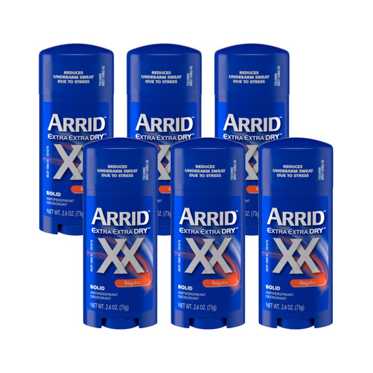 Arrid XX Extra Extra Dry solid deodorant six-pack front view packaging