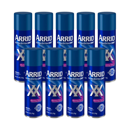 Arrid XX Morning Clean aerosol can shown for all-day dryness.