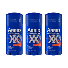 ARRID XX solid stick pack of three offers long-lasting protection for daily use.