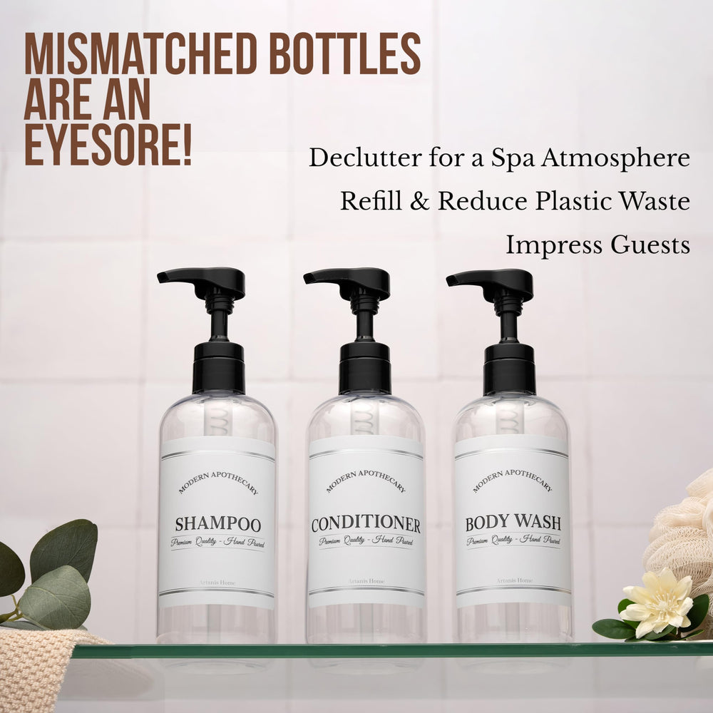 Artanis Home modern apothecary label detail elevates shelf styling.