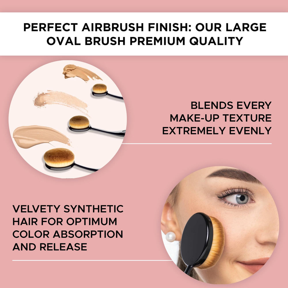 ARTDECO Medium Oval Brush powder application for seamless blend.