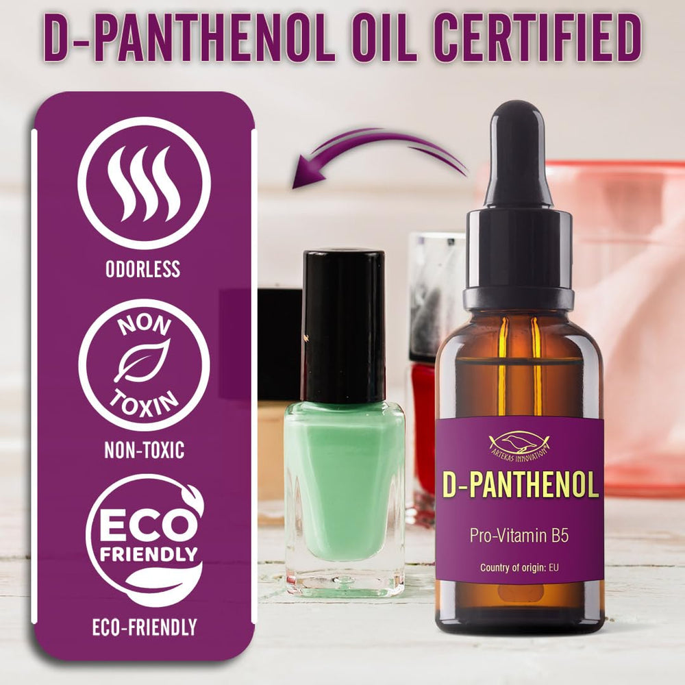 Artekas Innovation D-Panthenol label detail highlights purity and EU origin.
