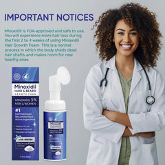 Artimore Minoxidil Foam in hand ready for easy hairline massage