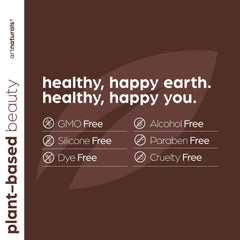 Cruelty-free and paraben-free labeling on the product packaging.