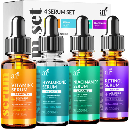 Artnaturals Vitamin C Serum Set bottle close-up for brighter, more even skin.