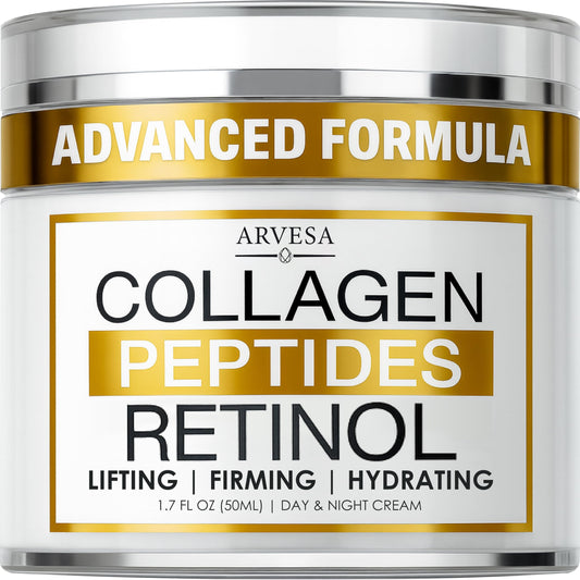 Arvesa Retinol Cream bottle close-up showing hydration for smoother skin.