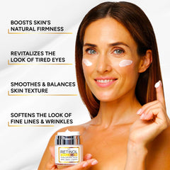 Arvesa Retinol Cream texture close-up shows lightweight, non-greasy finish.
