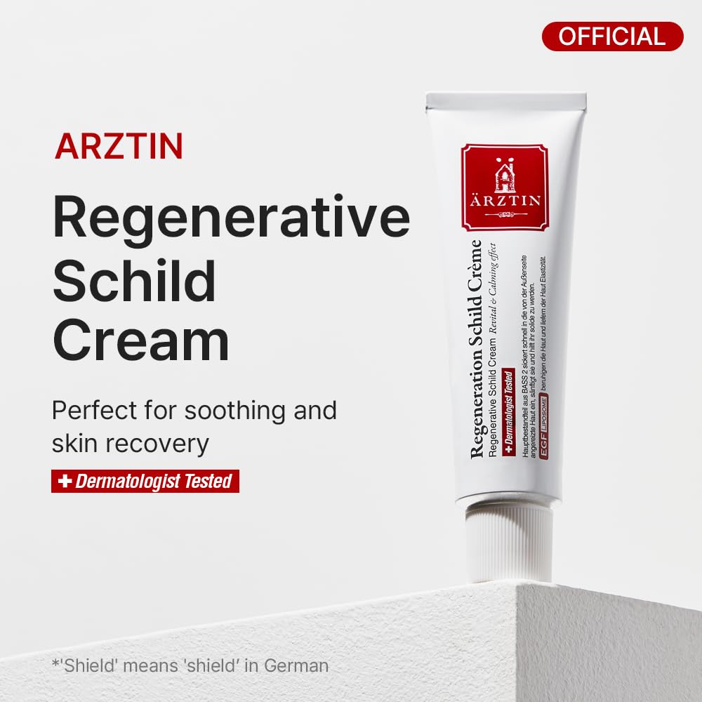 Close up of ARZTIN Regenerative Shield Cream texture swatch highlighting dense yet soft cream