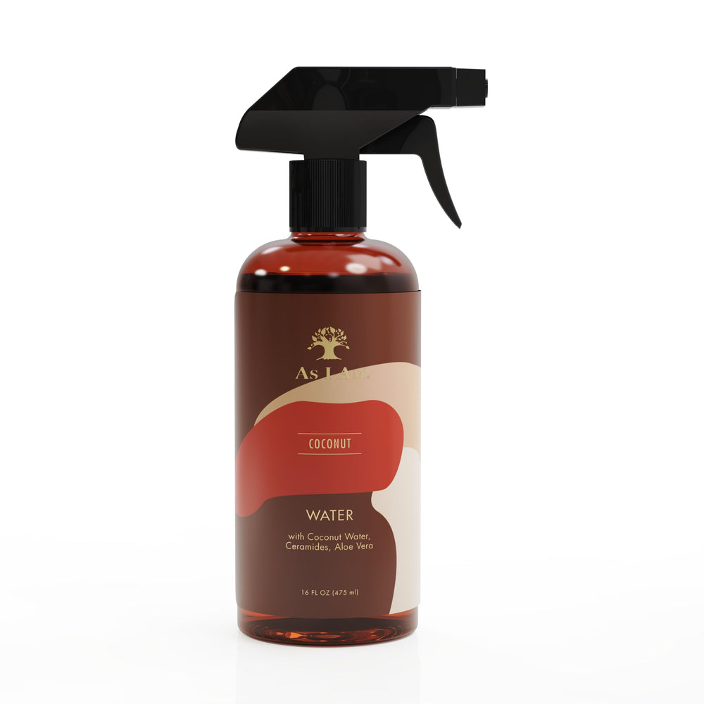 As I Am Coconut Water spray bottle offering instant hydration for scalp and hair.