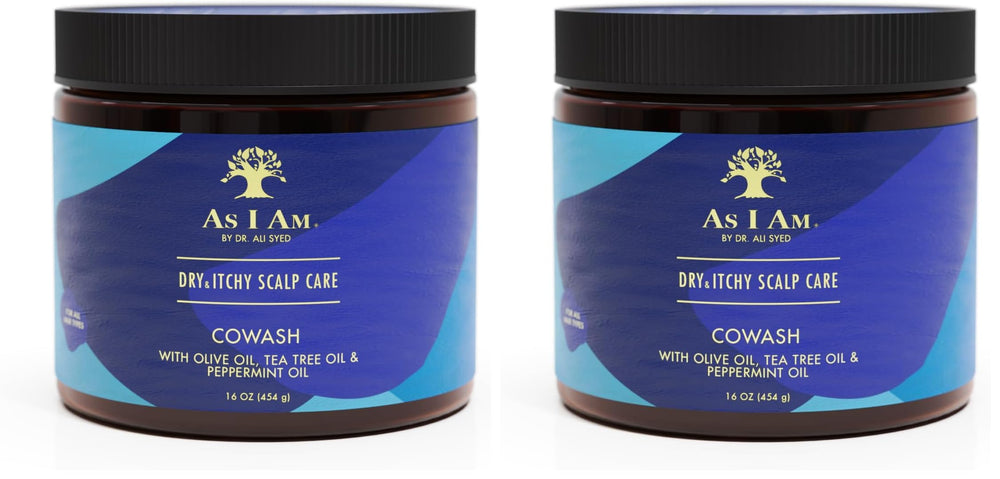 As I Am Dry and Itchy Scalp Care Cowash bottle for refreshing cleanse and soothing scalp.