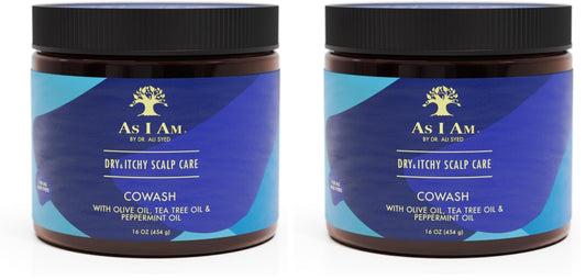 As I Am Dry and Itchy Scalp Care Cowash bottle for refreshing cleanse and soothing scalp.