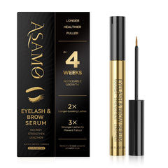 ASAMO eyelash & eyebrow serum bottle for nightly care, supporting natural growth