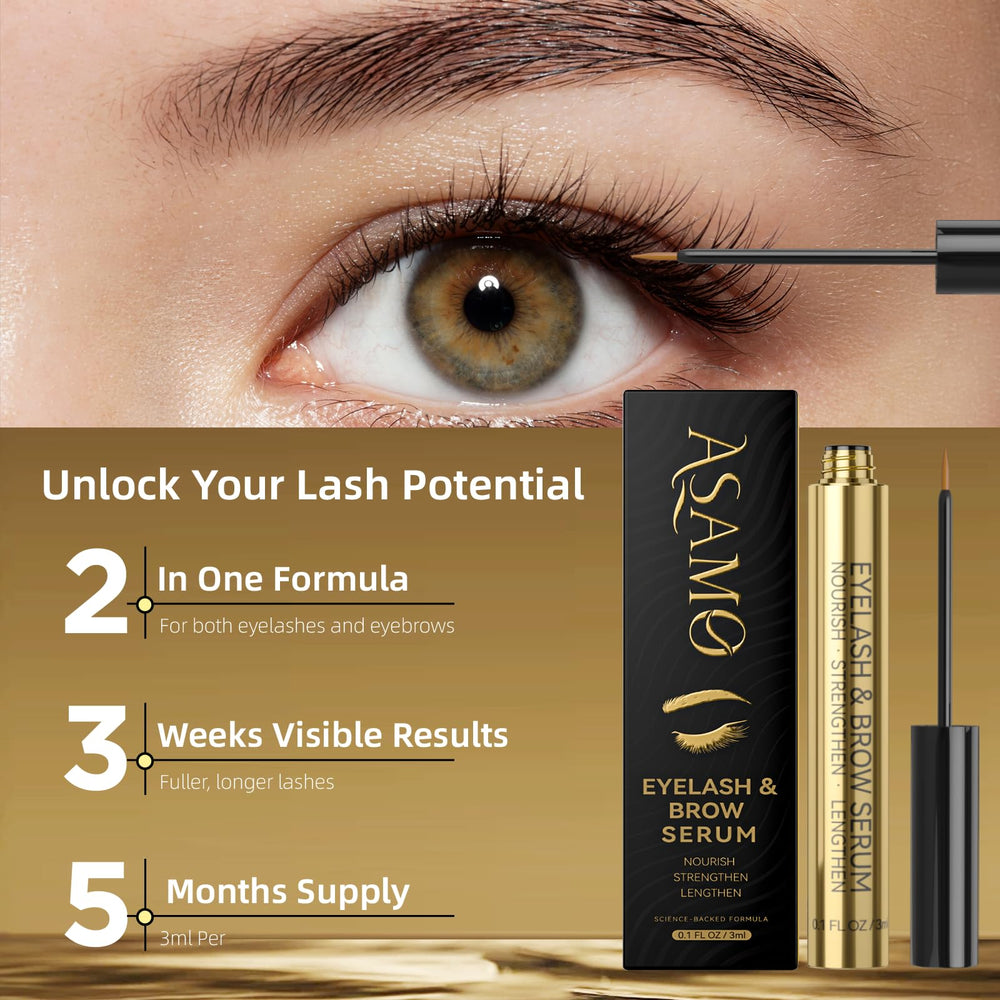 ASAMO eyelash serum applicator brush enables precise nightly application.