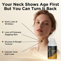 ASAMO neck cream on the decollete area with hydration emphasis