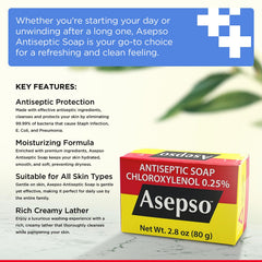 Asepso bar soap close-up lather showing rich foam for cleansing