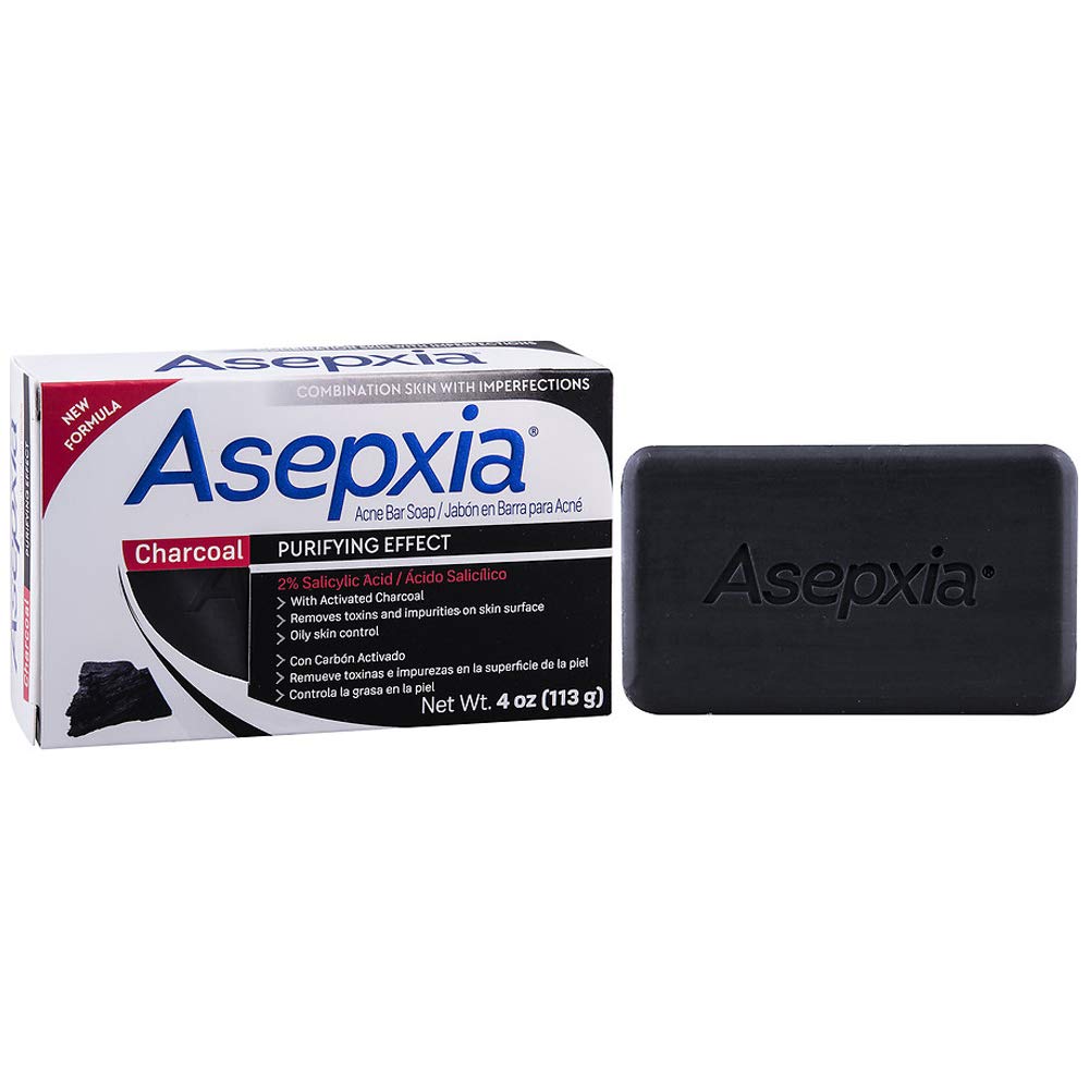 Asepxia charcoal cleansing bar lathering in water for oily skin cleansing