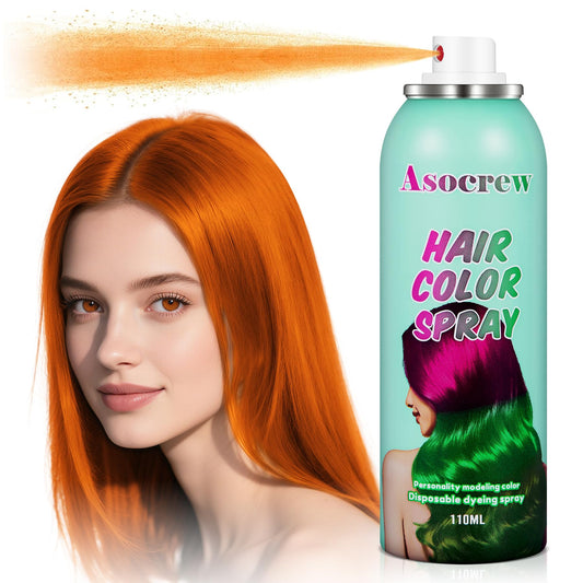 Asocrew Orange Hair Spray packaging shows easy, temporary color.