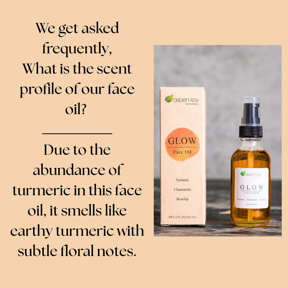 Aspen Kay Naturals Glow turmeric scent offers earthy floral notes