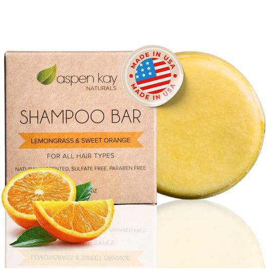 Aspen Kay Naturals Moroccan Argan Oil Shampoo Bar packaging highlights eco-friendly design for conscious shoppers.