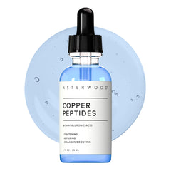 Asterwood Copper Peptides Serum bottle highlighting premium anti-aging care.