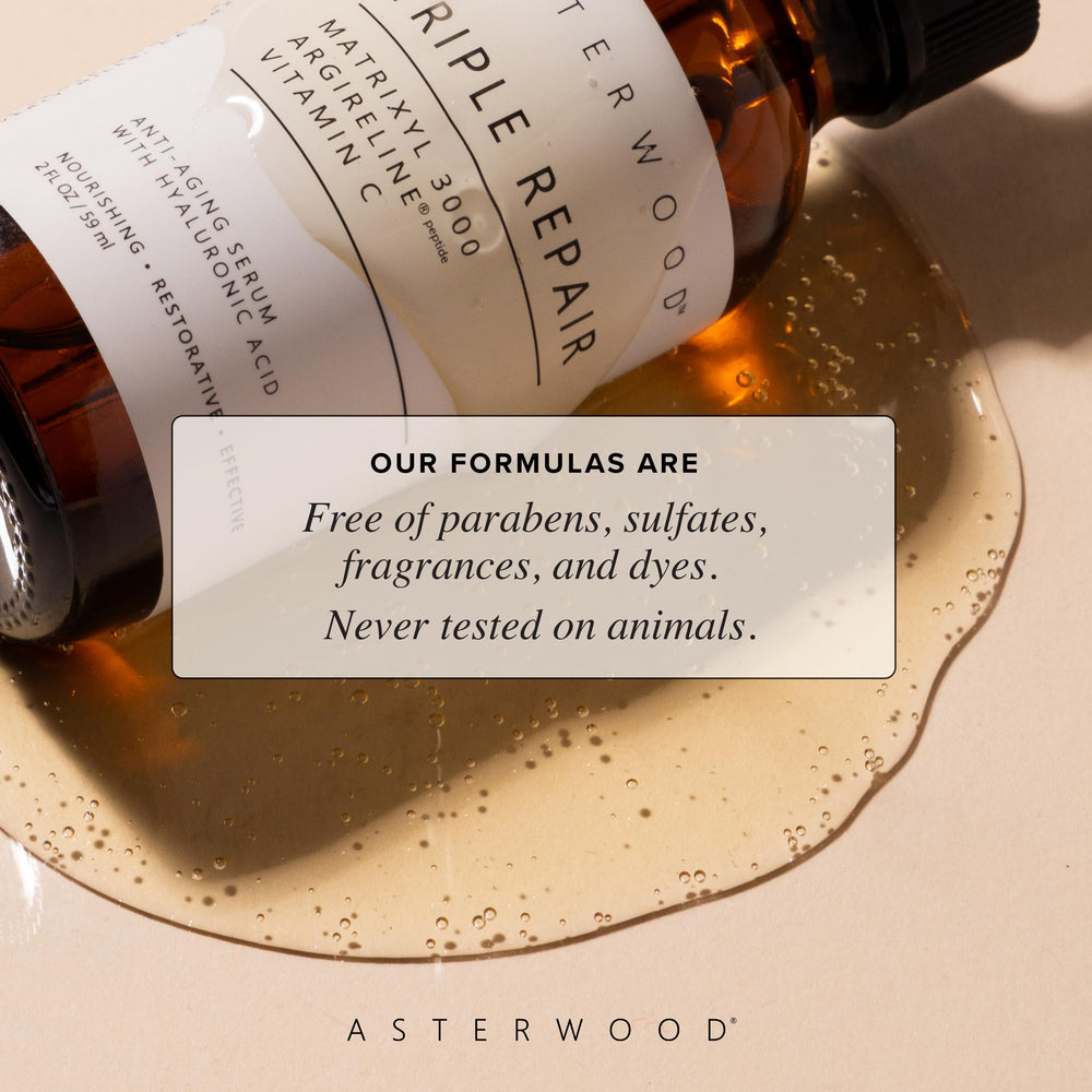 Serum bottle packaging detail showing premium design and labeling.