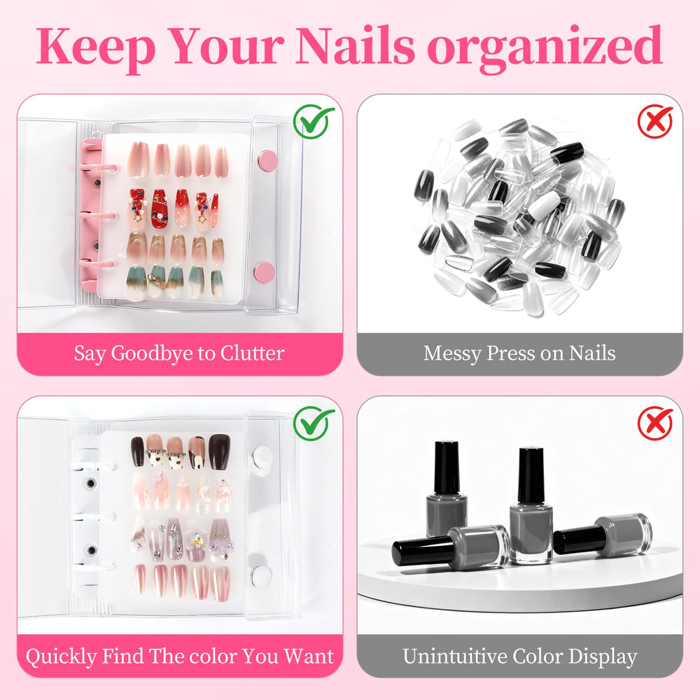 ASTONFOG double-sided adhesive sheets—secure press-on nails without residue.