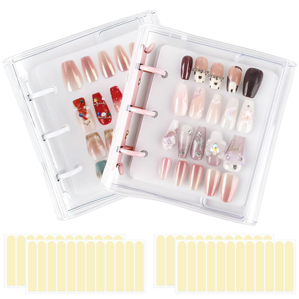 ASTONFOG nail organizer pink cover—compact display keeps nails tidy and dust-free.