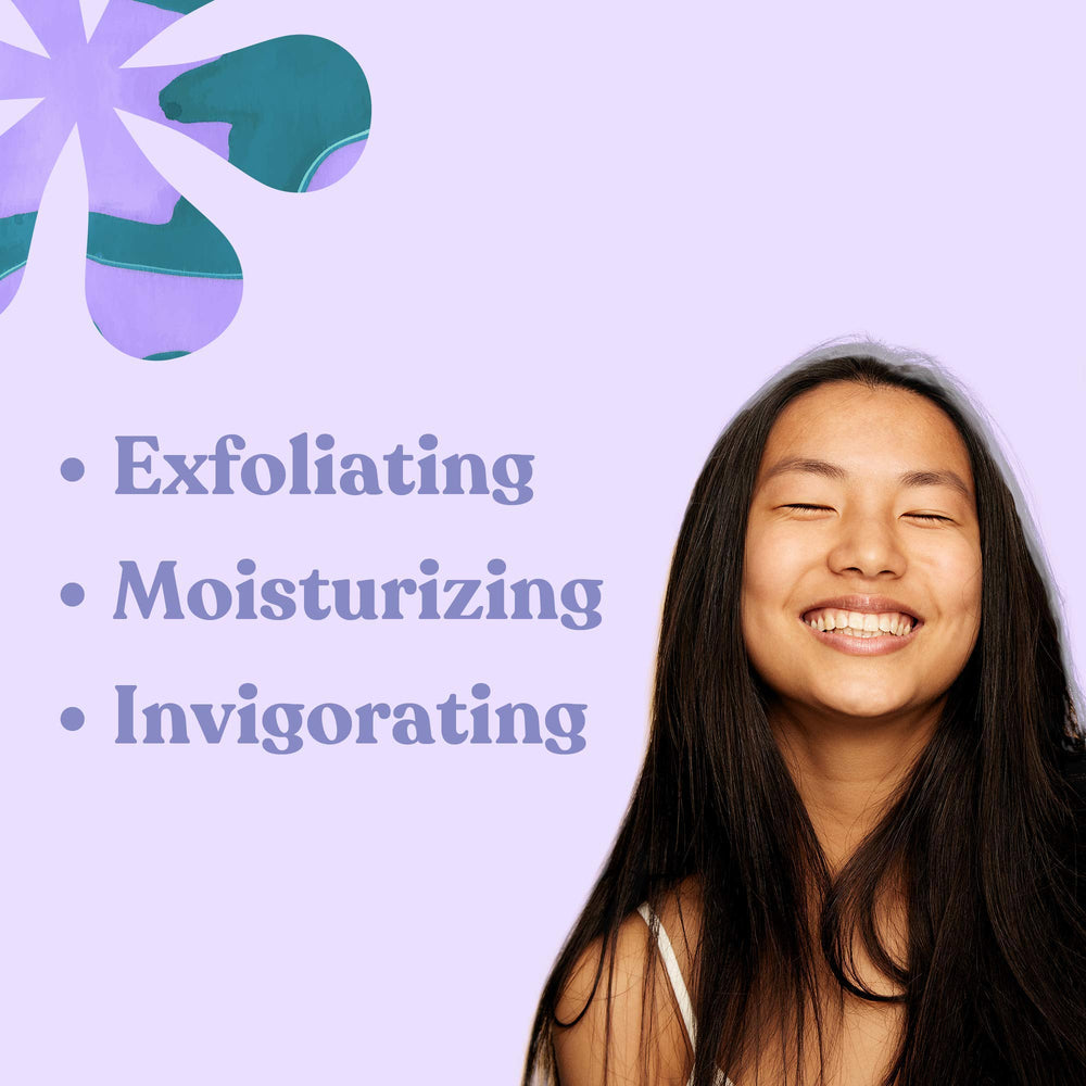 ASUTRA Coconut oil blend highlights moisturizing ingredients for soft skin.