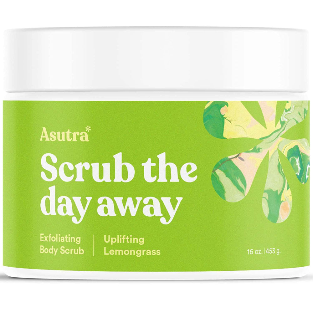 ASUTRA Dead Sea Salt Scrub bottle ready for exfoliation and soft skin.